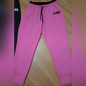 Victoria's Secret PINK Hot Pink/Black Joggers Size Large